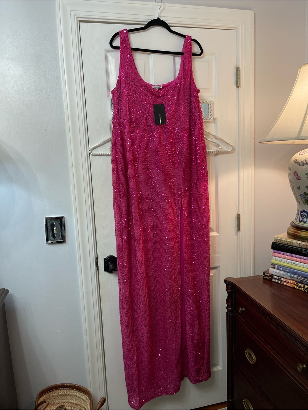 Fashion Nova Fuchsia Sequin Maxi Dress